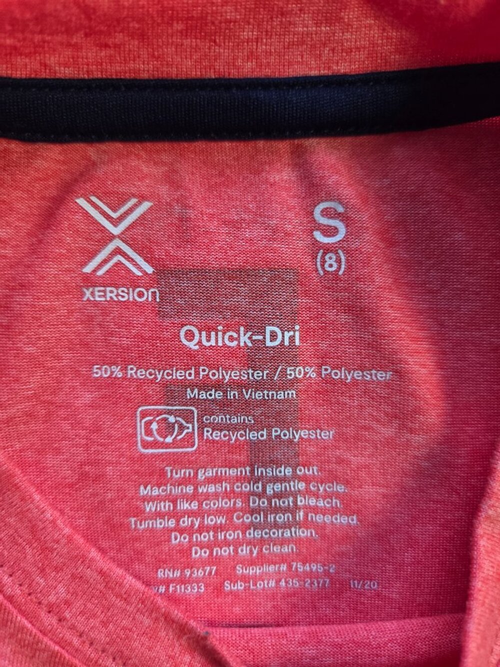 XERSION Boys Quick-Dri Graphic T-Shirt(size S 8)-Heather Orange(Dark Peach) - Picture 3 of 3